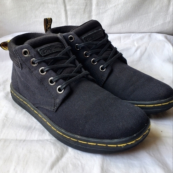 Dr Doc Martens Women's Belmont 5 Eye Canvas Ankle Boots Booties Black Size 5 EUC - Picture 1 of 9